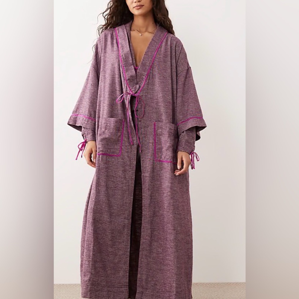 Free People Close to Home Cotton Flannel Robe